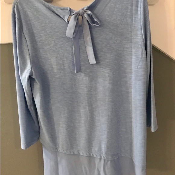 NWT Ellen Tracy Top Blue, Medium Bow - Picture 4 of 7